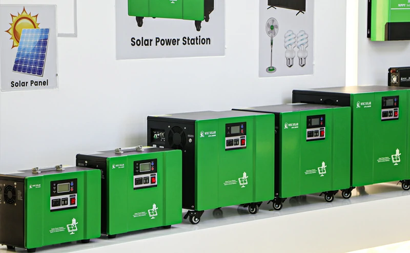sala de exposición de generadores solares